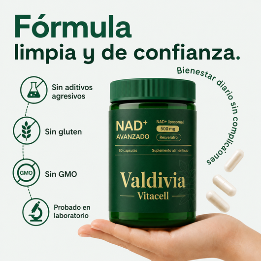VitaCell NAD+ Advanced — Energía Celular y Vitalidad | 60 Cápsulas Liposomales 500mg