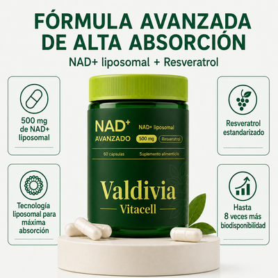 VitaCell NAD+ Advanced — Energía Celular y Vitalidad | 60 Cápsulas Liposomales 500mg